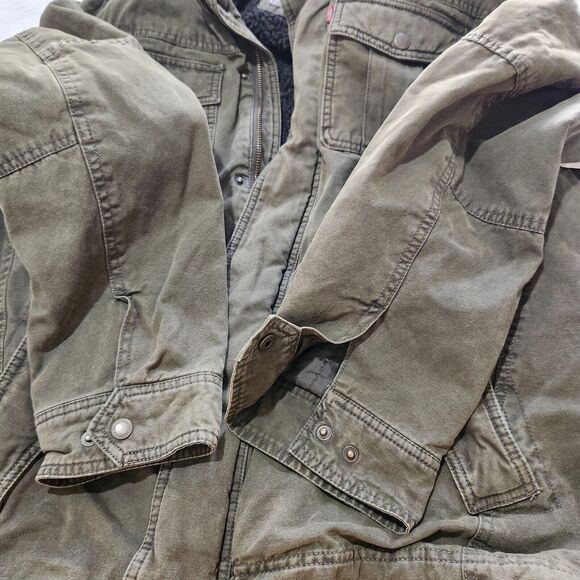 Levis jacket For Mens Size XL With Sherpa Olive Color Full Zip A2 - Picture 11 of 15
